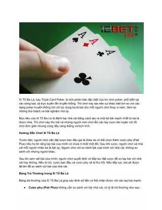 Chiến Lược Cao Thủ_ Cách Đánh Bại Nhà Cái Trong Xì Tố Ba Lá Tại 12BET 198