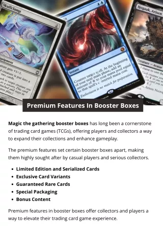 Premium Features In Booster Boxes