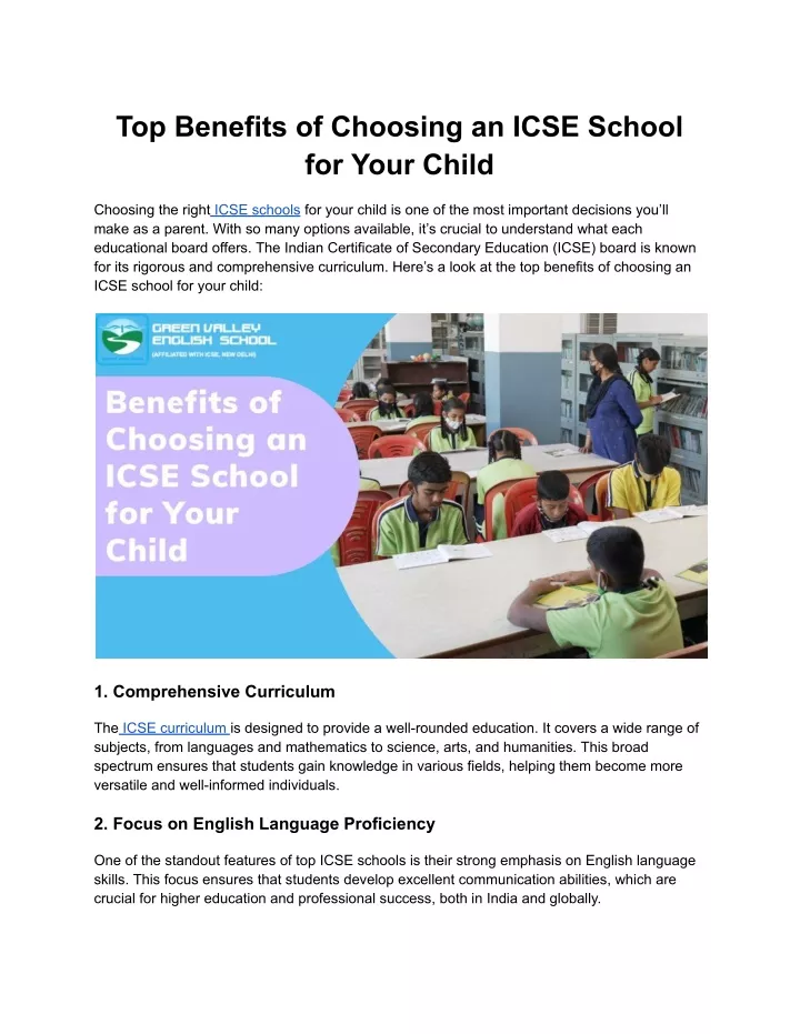 top benefits of choosing an icse school for your