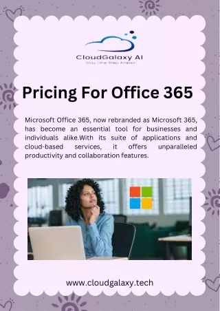 pricing for office 365