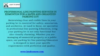 Professional Line Painting Services in Edmonton for a Safer and Organized Parking Lot