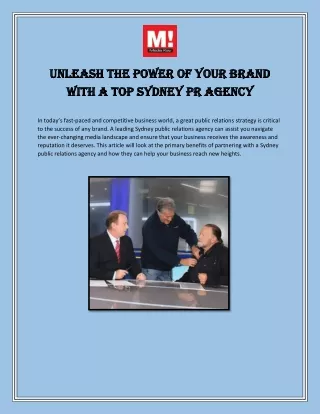 Unleash the Power of Your Brand with a Top Sydney PR Agency