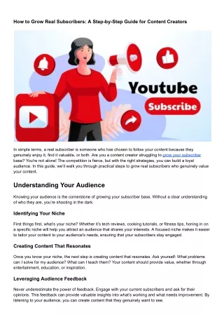 How to Grow Real Subscribers: A Step-by-Step Guide for Content Creators