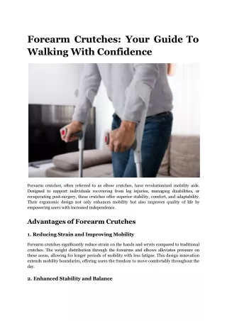 Forearm Crutches_ Your Guide To Walking With Confidence