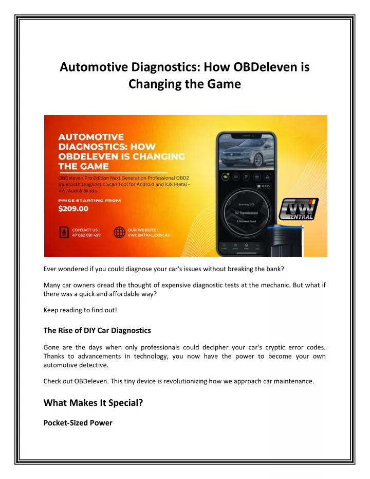 automotive diagnostics how obdeleven is changing