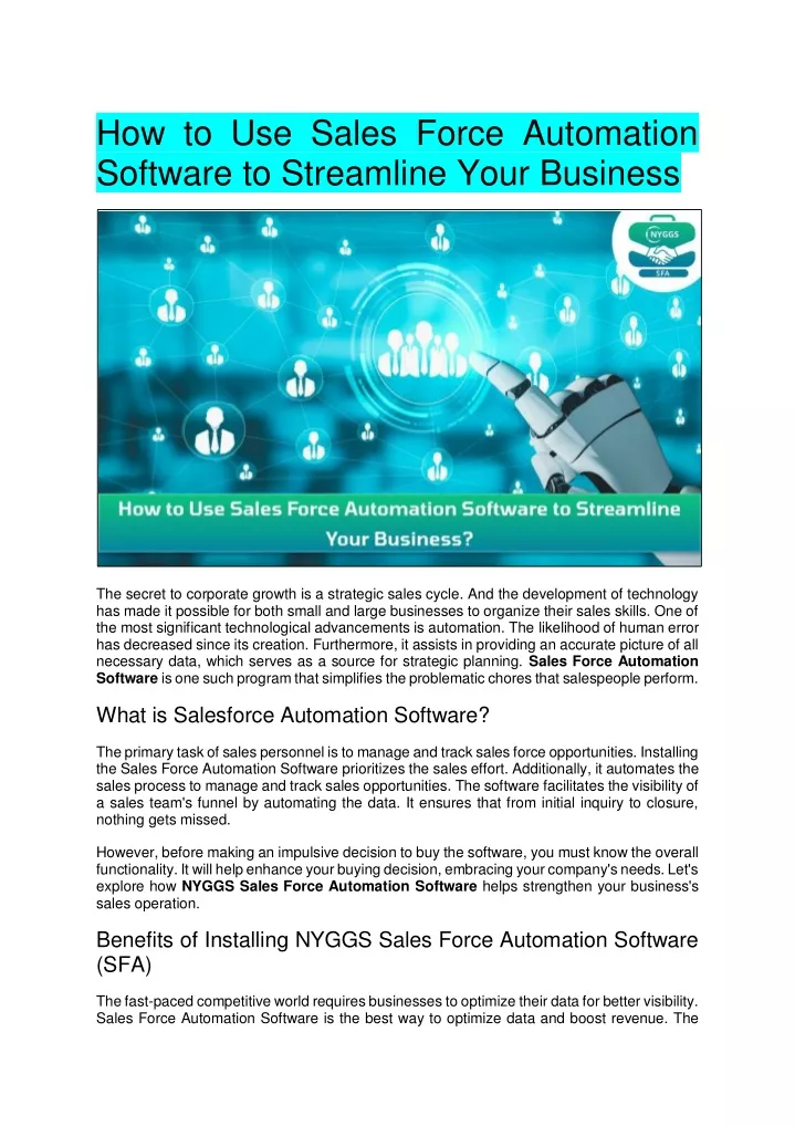 how to use sales force automation software