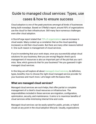 Guide to managed cloud services_ Types, use cases & how to ensure success