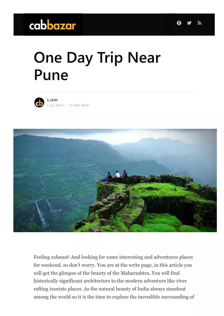 one day trip near pune