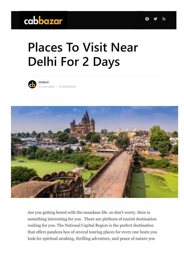 places to visit near delhi for 2 days