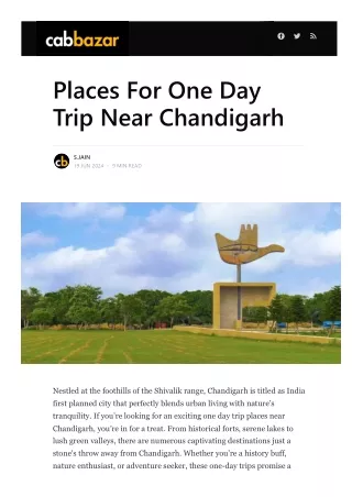 places for one day trip near chandigarh