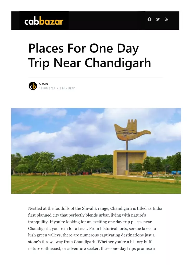 places for one day trip near chandigarh