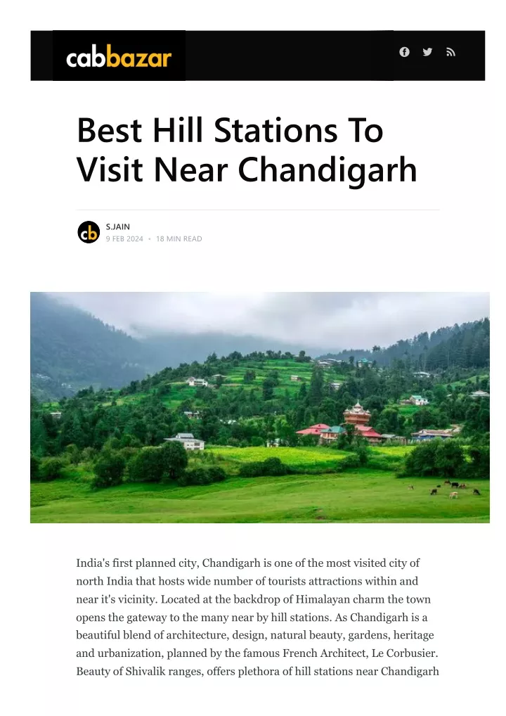 best hill stations to visit near chandigarh