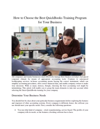 how to choose the best quickbooks training