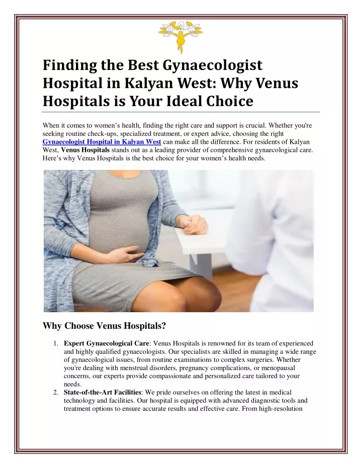 finding the best gynaecologist hospital in kalyan