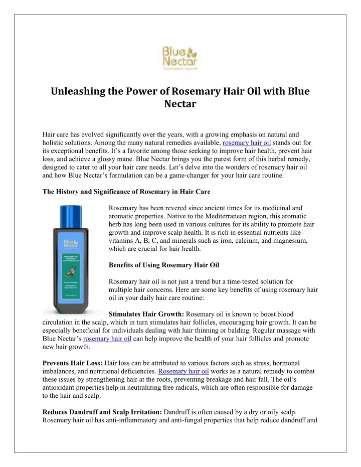 unleashing the power of rosemary hair oil with