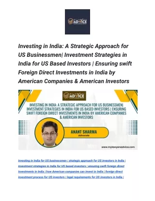 Investing in India_ A Strategic Approach for US Businessmen_ Investment Strategies in India for US Based Investors _ Ens