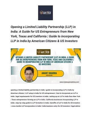 Opening a Limited Liability Partnership (LLP) in India_ A Guide for US Entrepreneurs from New York, Texas and California