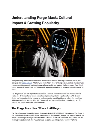 Understanding Purge Mask_ Cultural Impact & Growing Popularity