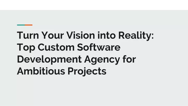 turn your vision into reality top custom software development agency for ambitious projects