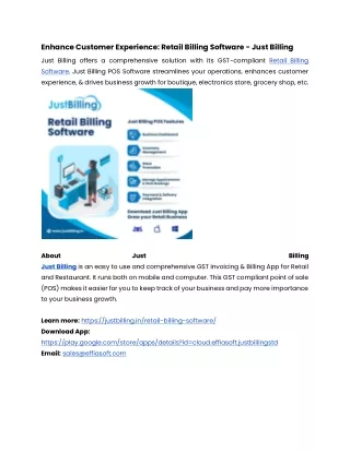 enhance customer experience retail billing