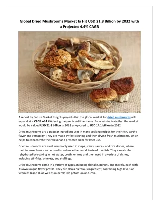 Dried Mushrooms Market