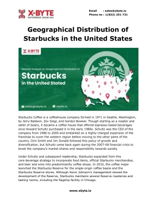 Geographical Distribution of Starbucks in the United States