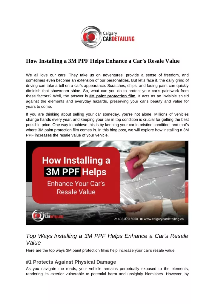 how installing a 3m ppf helps enhance