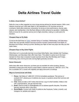 delta airlines travel guide