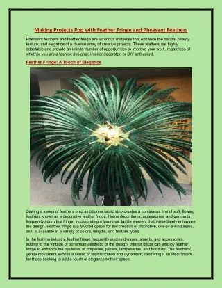 making projects pop with feather fringe