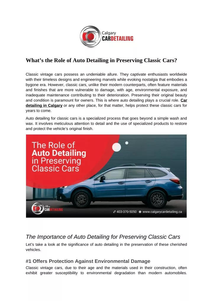 what s the role of auto detailing in preserving