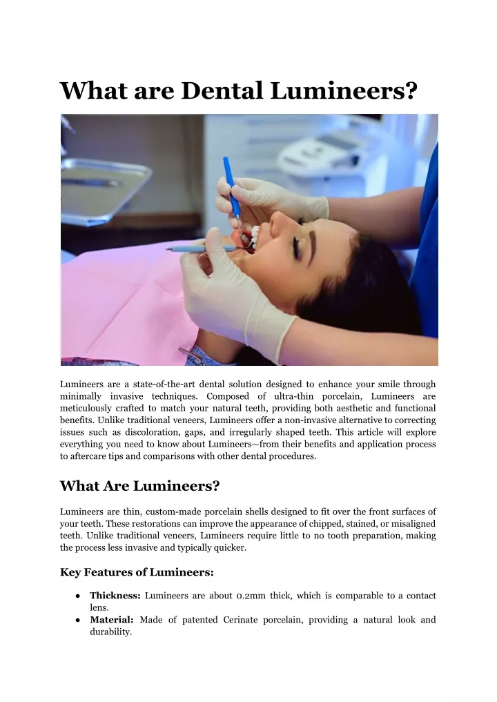 what are dental lumineers