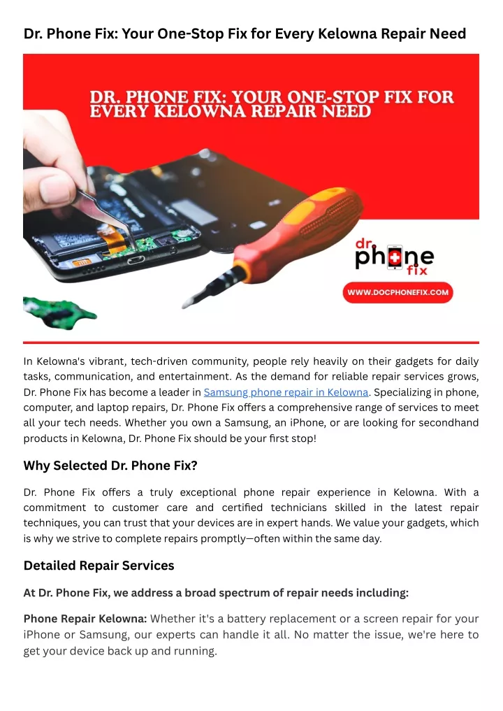 dr phone fix your one stop fix for every kelowna