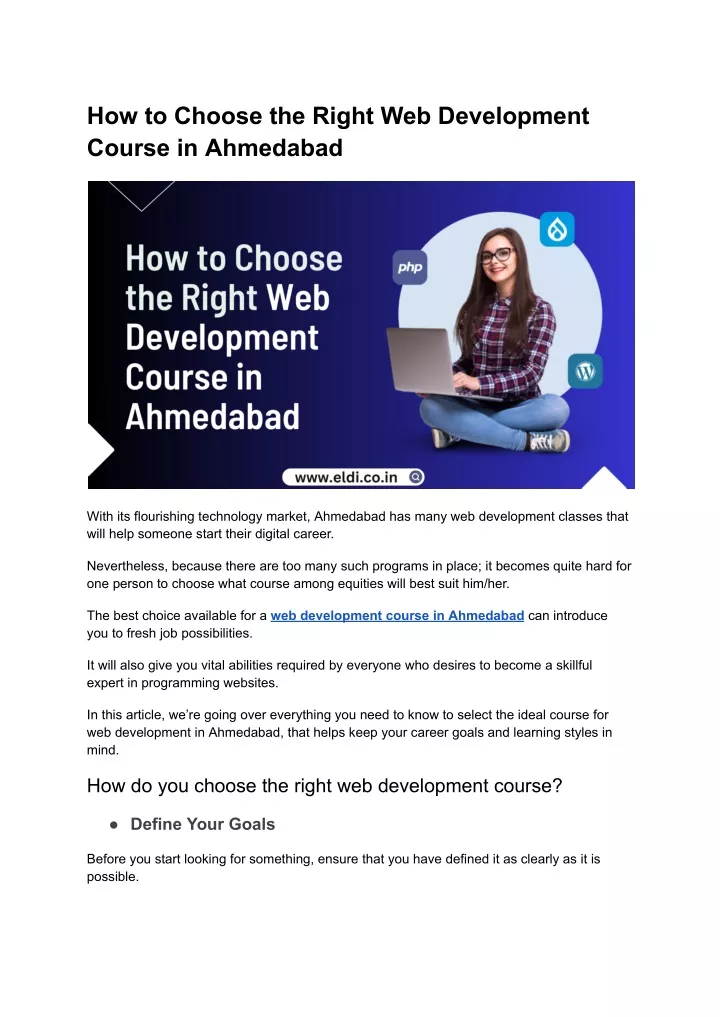 how to choose the right web development course