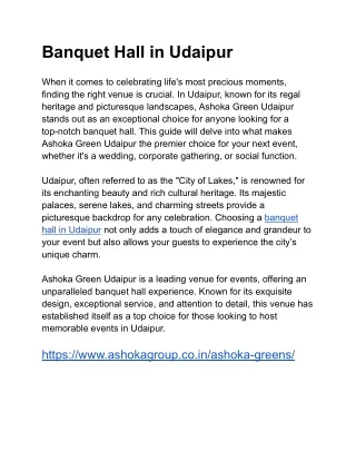 Banquet Hall in Udaipur