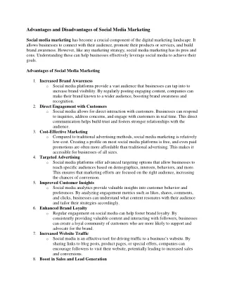 advantages and disadvantages of social media