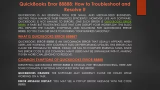 QuickBooks Error 88888: Quick Fix Guide