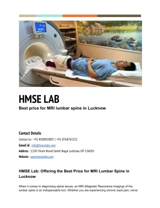 hmse lab best price for mri lumbar spine