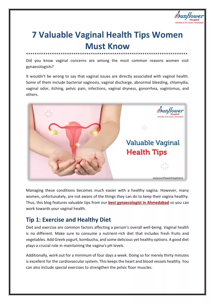 7 valuable vaginal health tips women must know