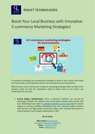 Importance of Marketing Strategies in USA Ecommerce Local Business