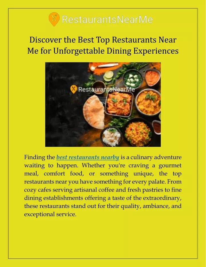 discover the best top restaurants near