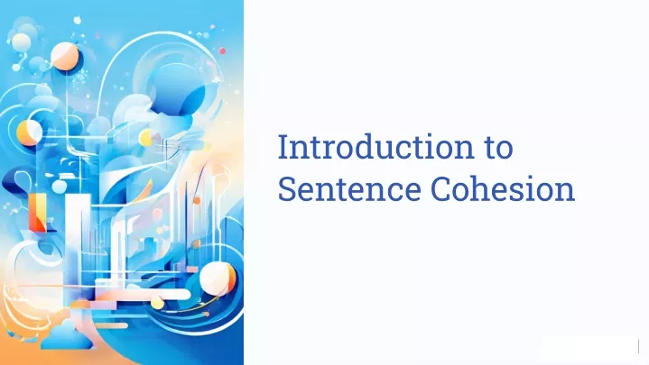 introduction to sentence cohesion