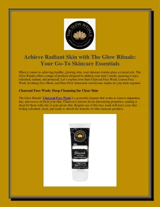 achieve radiant skin with the glow rituals your