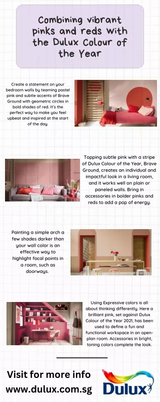 Combining vibrant pinks and reds with the Dulux Colour of the Year