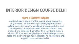 INTERIOR DESIGN COURSE DELHI