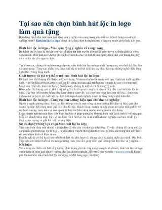 Tại sao nên chọn bình hút lộc in logo làm quà tặng