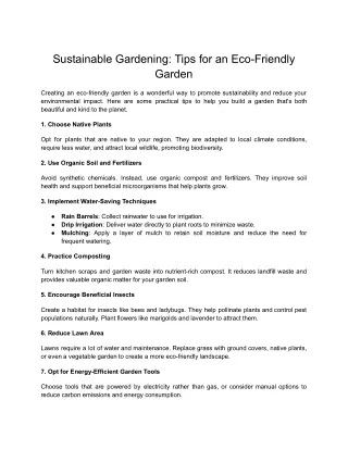 Sustainable Gardening_ Tips for an Eco-Friendly Garden