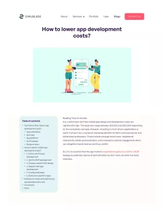How to Lower App Development Costs