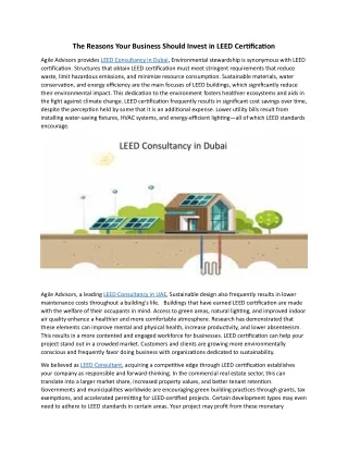 the reasons your business should invest in leed