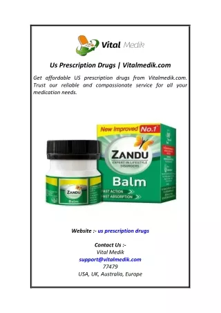 Us Prescription Drugs  Vitalmedik.com