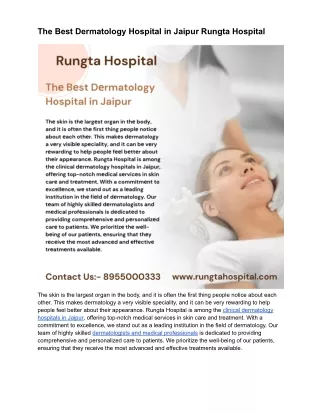 Thе Bеst Dеrmatology Hospital in Jaipur Rungta Hospital